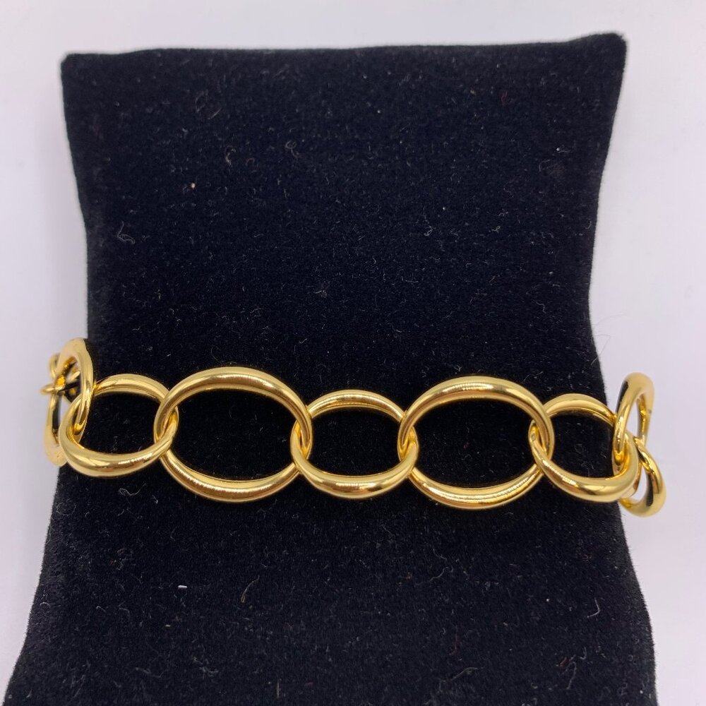 BAYOU W/LOVE LINK BRASS PLATED 14K GOLD BRACELET